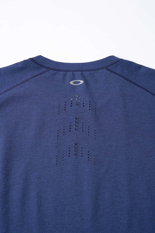 Reflective Perforated Performance T-Shirt in Royal Blue - product detail close-up