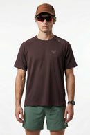 Breathable Lyocell-Wool Blend T-Shirt in Deep Purple - front modeled close-up