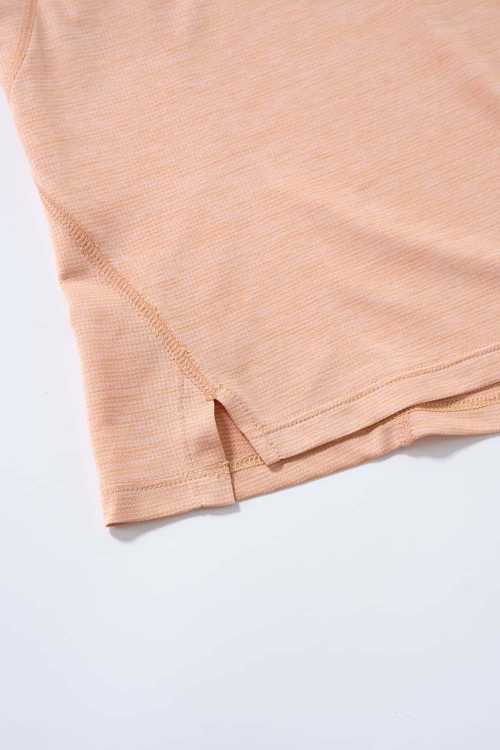 Women's Quick-Drying Panelled Training T-Shirt in Pink - hem detail