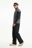 Waterproof Drawcord Cargo Pants in Black - full-length side modeled view