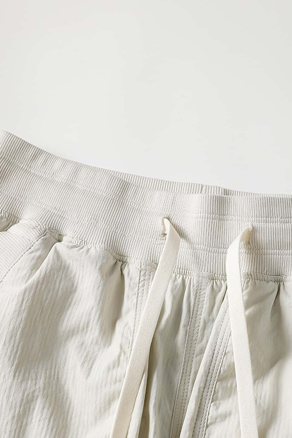 Waterproof Drawcord Cargo Pants in Khaki - waistband detail