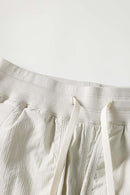 Waterproof Drawcord Cargo Pants in Khaki - waistband detail