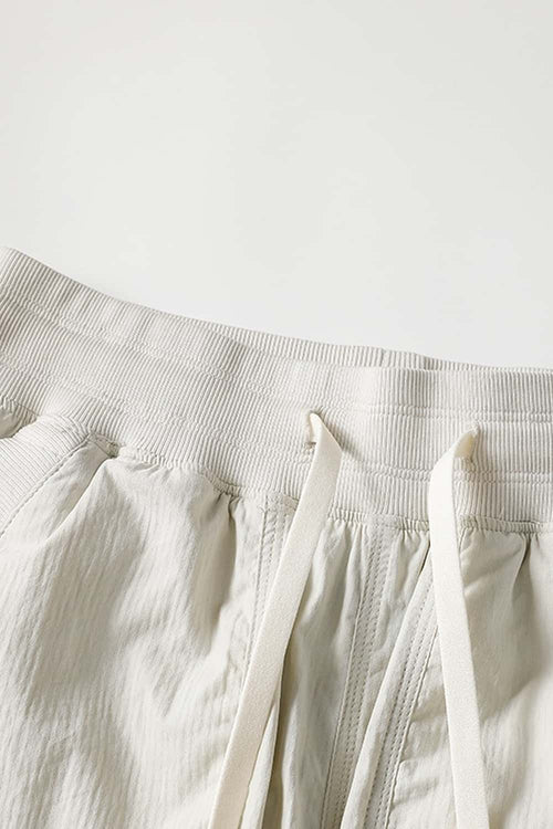 Waterproof Drawcord Cargo Pants in Khaki - waistband detail