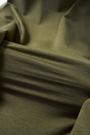 Adjustable-Hem Quick-Drying T-Shirt in Military Green - fabric texture close-up