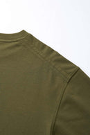 Adjustable-Hem Quick-Drying T-Shirt in Military Green - decorative detail