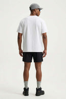 Cool-Touch Panelled T-Shirt in Off White - full-length back modeled view