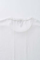 Cool-Touch Panelled T-Shirt in Off White - back collar detail