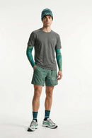 Reflective COOLMAX T-Shirt in Charcoal - full-length front modeled view