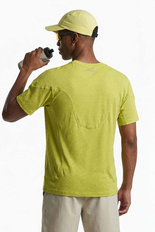 Reflective COOLMAX T-Shirt in Green - full-length back modeled view