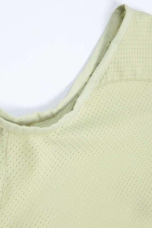 Breathable Four-Pocket Zip Vest in Green - fabric texture close-up