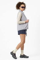 Breathable Four-Pocket Zip Vest in Purple - side modeled view