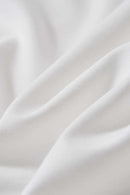 Skin-Friendly Curved-Hem Graphic T-Shirt in White - fabric texture close-up