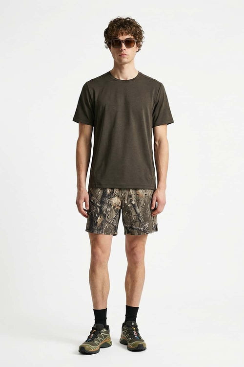 COOLMAX Cool-Touch T-Shirt in Brown - full-length front modeled view