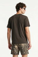 COOLMAX Cool-Touch T-Shirt in Brown - full-length back modeled view