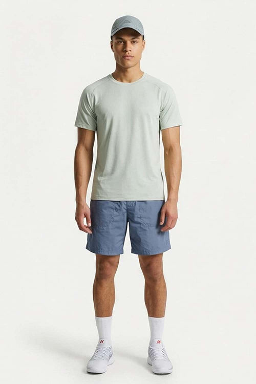 COOLMAX Cool-Touch T-Shirt in Light Green - full-length front modeled view