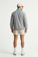 Sun-Protective Panelled Zip Jacket in Gray - full-length back modeled view