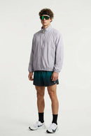 Sun-Protective Panelled Zip Jacket in Purple - full-length front modeled view