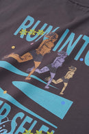 Relaxed Runner Graphic T-Shirt in Plum Purple - graphic detail