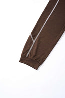 Panelled Long-Sleeve Top in Brown - cuff detail