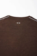 Panelled Long-Sleeve Top in Brown - back collar detail
