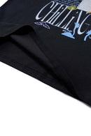 Relaxed Beach Graphic T-Shirt in Active Black - hem detail