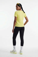 Women's Quick-Drying Fitted T-Shirt in Yellow - full-length back modeled view