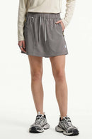 Quick-Dry Layered A-Line Skort in Gray - front modeled view