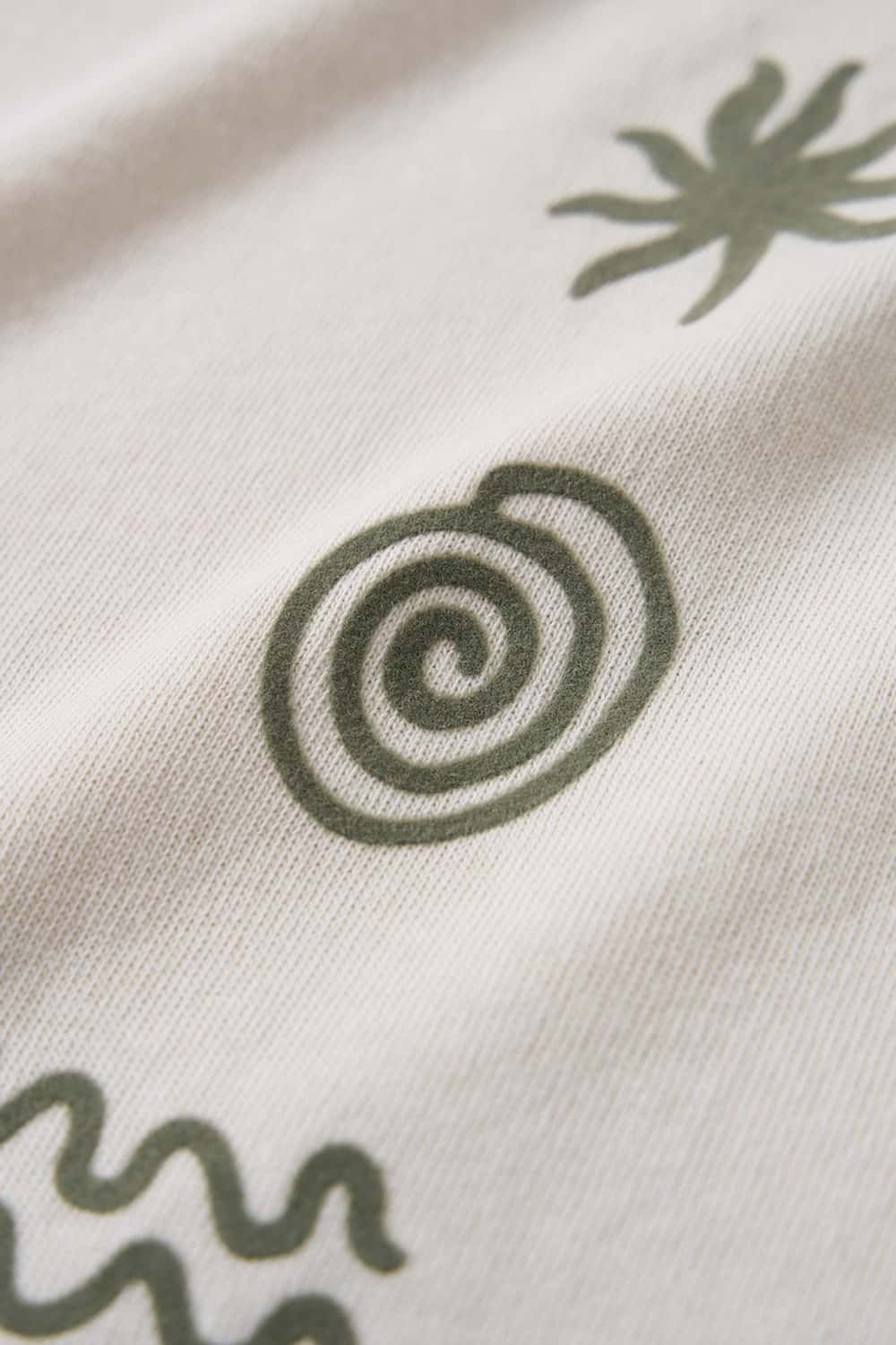 Exposed-Stitch Cotton Long-Sleeve Top in Apricot - fabric texture close-up