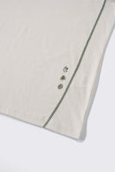 Exposed-Stitch Cotton Long-Sleeve Top in Apricot - hem detail