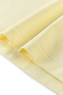 Women's High-Stretch Loop-Trim Fitted Top in Lemon Yellow - cuff and hem detail