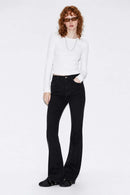 Women's High-Stretch Loop-Trim Fitted Top in White - full-length front modeled view