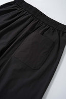 Adjustable-Hem Wide-Leg Cargo Pants in Gray - back pocket detail