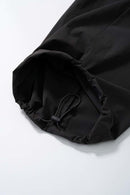 Adjustable-Hem Wide-Leg Cargo Pants in Gray - leg opening detail