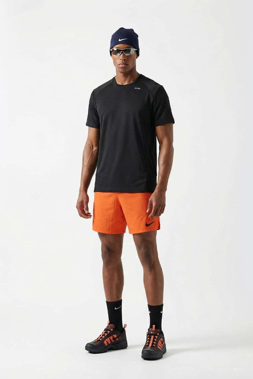 Sun-Protective Noble Run Club T-Shirt in Black - full-length front modeled view