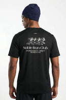 Sun-Protective Noble Run Club T-Shirt in Black - full-length back modeled view