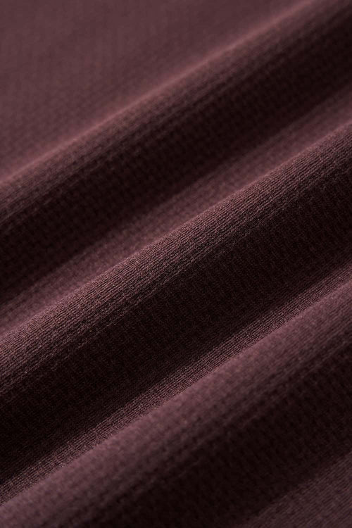 Sun-Protective Noble Run Club T-Shirt in Reddish Brown - fabric texture close-up