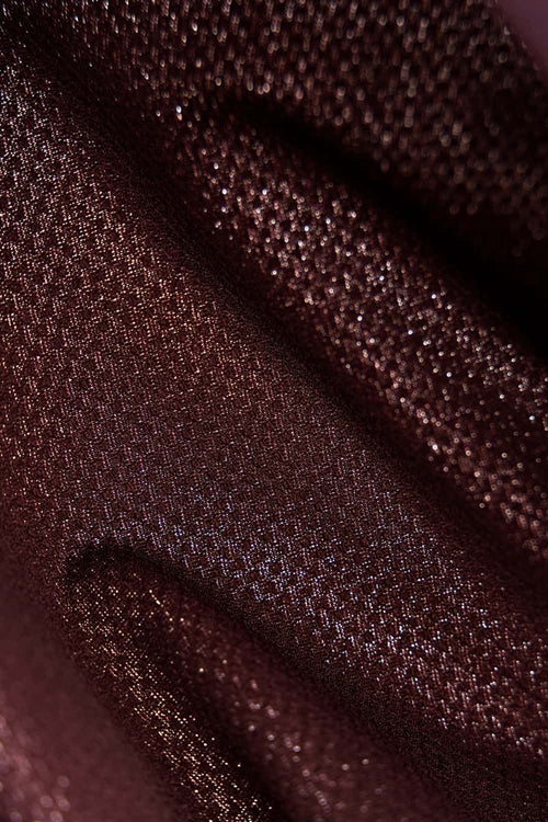 Sun-Protective Noble Run Club T-Shirt in Reddish Brown - fabric texture close-up
