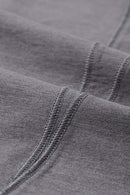 Quick-Drying Curved-Panel T-Shirt in Gray - seam and stitching detail