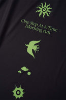 Morning Run Mesh-Panel Long-Sleeve T-Shirt in Black - product detail close-up