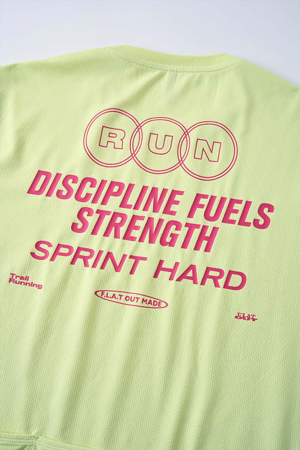 Trail-Running T-Shirt with Back Storage in Fluorescent Green - graphic detail