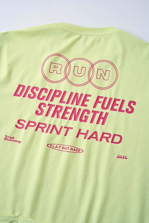 Trail-Running T-Shirt with Back Storage in Fluorescent Green - graphic detail