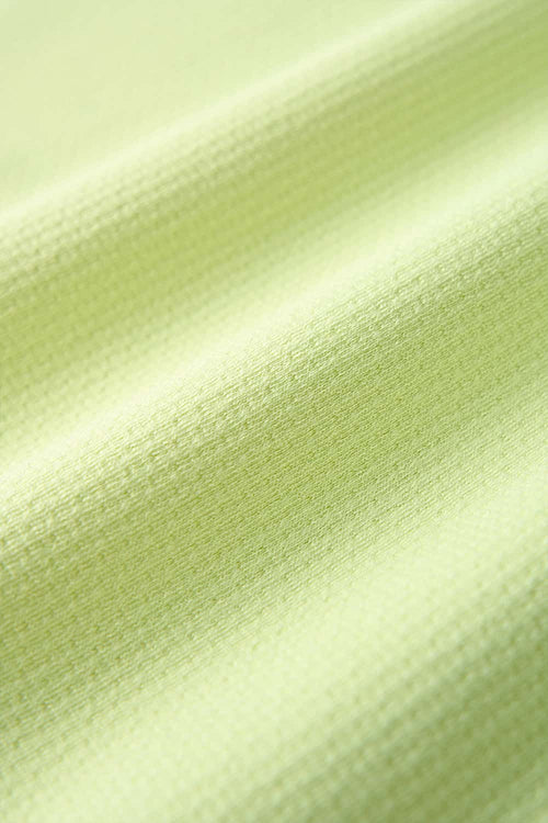 Trail-Running T-Shirt with Back Storage in Fluorescent Green - fabric texture close-up