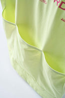 Trail-Running T-Shirt with Back Storage in Fluorescent Green - pocket detail