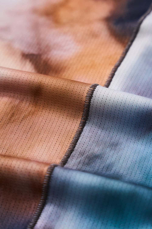 Breathable Good Fortune Graphic Long-Sleeve T-Shirt in Grayish Blue - seam and stitching detail