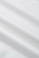Cool-Touch Ruched-Side Fitted T-Shirt in Off White - fabric texture close-up