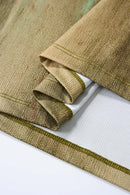 Breathable Abstract Graphic Sports T-Shirt in Sand Stone - fabric texture close-up