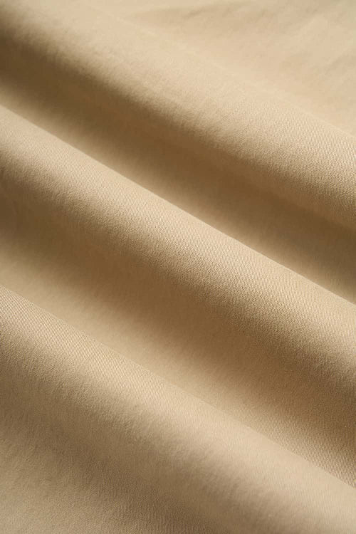 Drawstring Wide-Leg Cargo Trousers in Khaki - fabric texture close-up