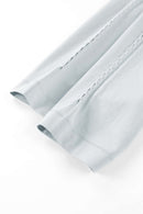 High-Stretch Loop-Trim Long-Sleeve T-Shirt in Grayish White - cuff detail