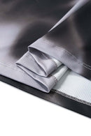 Relaxed Abstract-Print T-Shirt in Charcoal - seam and stitching detail