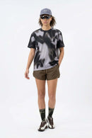 Relaxed Abstract-Print T-Shirt in Charcoal - full-length front modeled view